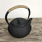 Teapot Cast Iron Teapot Water Boiling Kettle Household Tea Making Set 850ml Japanese Tetsubin Iron Bottle Vintage Tea Cup Saucer Set Teapot Kettle,Square Teapot - Image 4
