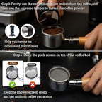 29PCS Espresso Accessories Kit,58mm Espresso Tamper Tools,Includes Wood Station,Distributor,Knock Box,Stirrer,Dosing Funnel,Brush,Puck Screen,Frothing Pitcher,Powder Ring,Towel,Decorative Stencils - Image 4