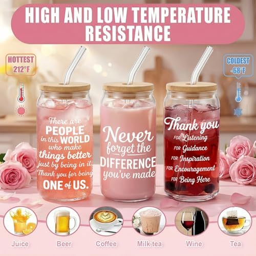Glass Cups with Lids and Straws, 6Pack, 16oz Inspirational Awesome - Image 4