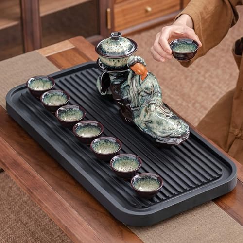 Ceramic Teapot with Infuser Semi Automatic Tea Set Magic Teapot with 8 cups Gradient Color (Gradient Lady) - Image 6