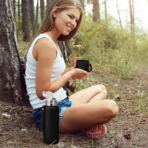 1200 ml Double wall vacuum Leakproof stainless steel wide mouth insulated water bottle,tea tumbler with tea strainer,cup and lid; travel coffee thermoses hot drinks,cold thermal flask - Image 6