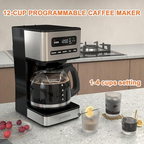 REVOTRA 12 Cup Programmable Coffee Maker, Hot and Iced Drip Coffee Makers - Image 2