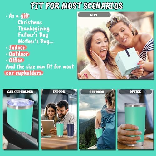 20 oz Tumbler Insulated Tumblers Stainless Steel Coffee Mug,LightBlue 6PCS - Image 6