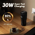 Tastee Heated Coffee Mug – 12oz Portable Travel Mug with 1℉ Precise Temperature Control, 8-Hour Heat Retention, 30W Fast Charging, Leak-Proof, Wide Mouth, Gift-Ready for Office, Home & Outdoor(Black) - Image 6
