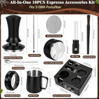 10PCS 51mm Espresso Accessories Kit with Tamping Station & Milk Pitcher - Image 5
