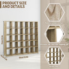 Kigley Oversize Coffee Mug Display Rack Wooden Shelves Rustic Shot Glass Display Case Travel Mug Shelf Wall Mounted Rack Holder Shadow Box(5 x 6,Brown) - Image 2