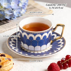 Porcelain Tea Set with Teapot, Teacups, Saucers and Spoons, NX052 - Image 2