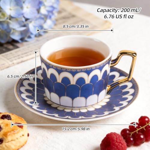 Porcelain Tea Set with Teapot, Teacups, Saucers and Spoons, NX052 - Image 2