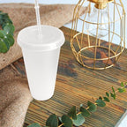 YOUKE OLA 72 Pack Plastic Tumblers with Straw and Lid Reusable Plastic Cups Drinking Straw Tumbler Bulk Customizable Iced Coffee Cup Water Bottle for Vinyl DIY Parties Birthdays 24oz Frosted - Image 3
