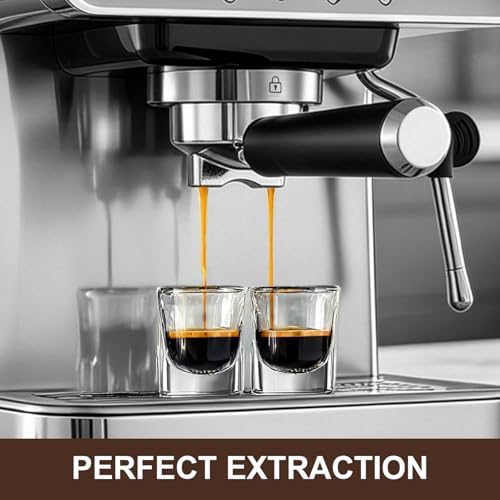 Espresso machine 20 Bar, Espresso Maker with Powerful Steam Milk Frother, Stainless Steel Coffee Machine with Fast Heating System for Latte, Cappuccino - Image 5