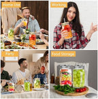 4Pack 32oz Vintage Mason Jars with Bamboo Lids, Wide Mouth Glass Cup - Image 6