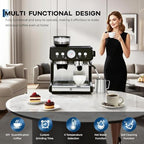 20Bar Espresso Machine with Grinder, 2.8L Pressure Stainless Steel Machine - Image 2