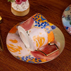 KAMMAK Tea Cups and Saucers Set of 2, Fine Bone China Coffee Cups, 569N - Image 6