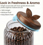Coffee & Sugar Canister Set, 2 x 34 fl oz Airtight Glass Jars - Image 7