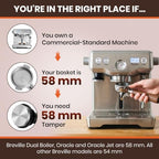 Espresso Tamper 58mm – Fits Breville Dual Boiler, Oracle & E61 Portafilter – Compatible With Rocket, Gaggia Classic, Rancilio Silvia – Spring Loaded Calibrated Self Leveling Coffee Tamper Tool - Image 2