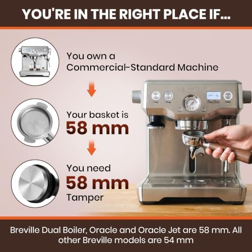 Espresso Tamper 58mm – Fits Breville Dual Boiler, Oracle & E61 Portafilter – Compatible With Rocket, Gaggia Classic, Rancilio Silvia – Spring Loaded Calibrated Self Leveling Coffee Tamper Tool - Image 2