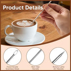 Spring-Loaded Espresso Tamper Set - 6-in-1 Barista Tools with Milk Pitcher, Latte Art Pen/Stencils, Stirring Spoon & Tamper Mat for Home Coffee Lovers (58mm-7set) - Image 5