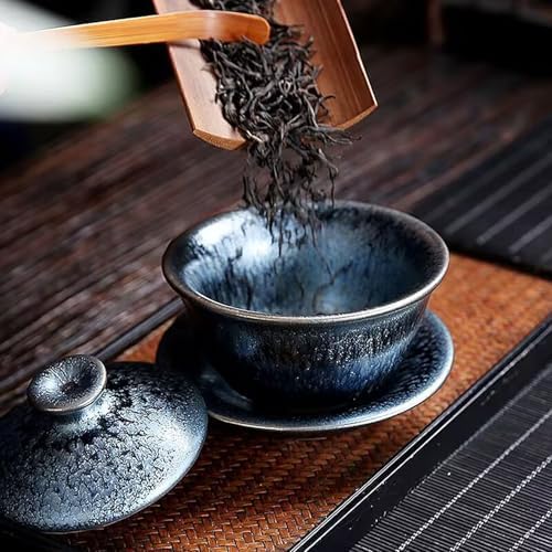 Jianzhan Chinese Tea Set, Tenmokus Tea Cup Set (Grey) - Image 3