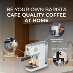 Epsilon Coffee Machine with Milk Frother, Compact 20-Bar Espresso Maker, Hot and Iced Coffee Maker with Removable Water Tank, Cold Brew Feature, and Steam Wand, 1.2L Capacity - Stainless Steel - Image 3