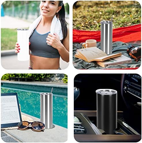 16 Pack 20 Oz Straight Skinny Tumblers,Individually Gift Boxed Stainless Steel Slim Skinny Tumbler Set Bulk, 20 Oz Insulated Slim Thin Travel Tumbler Cup for Diy, Silver - Image 6