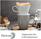 DOWAN Pour Over Coffee Dripper, Non Electric Pour Over Coffee Maker, Porcelain Slow Brewing Accessories for Home, Cafe, Restaurants, Easy Manual Brew Maker, White - Image 5