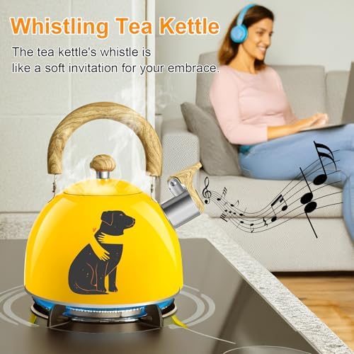 ARC 2-Quart Whistling Yellow Tea Kettle with Magic Color Changing Design - Image 5