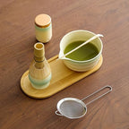 7-Piece Travel Matcha Set, Portable Ceremony Kit with Gradient Glaze Bowl, Ceramic Tea Caddy, Bamboo Whisk & Carry Case (Gradient Pink) - Image 5