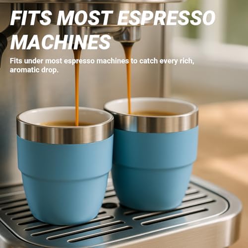 2 Pack 4 oz Espresso Cup with 2 Pack 13 oz Glass Tumbler/Iced Coffee Cup - Image 5