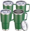30 oz Stainless Steel Tumblers Bulk with Handle and Lid, 4 Pack by CoolYoleb