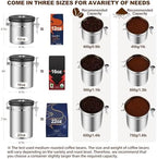 ShanSon Coffee Canister Airtight, Stainless Steel Bean Storage Container with Date Tracker & Scoop, Grounds Sugar Flour Tea Cereal Fits Kitchen Pantry, Ideal Gift for Coffee Lovers,12oz,Silver - Image 3