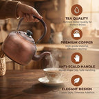 Whistling Kettle Teapot, Premium Copper Tea Kettle for Stove Top 3.2 QT - Image 6