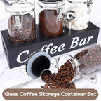 WYTAOHZL 3PCS Glass Coffee Containers with Shelf - Image 5