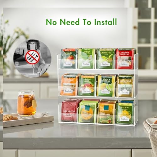 BEYGORM Acrylic Tea Bag Organizer for 216 Tea Packets - Image 3