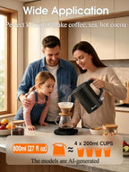Small Electric Kettle 1000W Double Wall Stainless Steel 0.8L Water Boiler - Image 2
