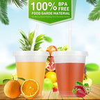 Roshtia 24 Pack 16 oz Plastic Tumblers with Lid and Straw Reusable Cups - Image 3