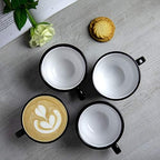 City to Cottage Handmade Black and White Polka Dot Large Ceramic 12oz/350ml Cappuccino Coffee Tea Cup and Saucer, Unique Designer Pottery for Tea Lovers - Image 5