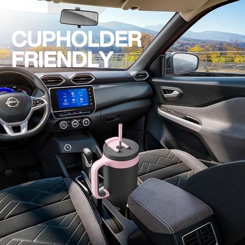 POWCAN 50 oz Tumbler with Handle, 2-in-1 Straw and Sip Lid, Leakproof, Dishwasher Safe, Insulated Stainless Steel Travel Coffee Mug, Keeps Cold for 34 Hours, Fits in Car Cup Holder (Midnight) - Image 6