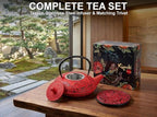 40 Oz Red Dragon Cast Iron Teapot, Enamel Interior, Infuser & Trivet - Image 3