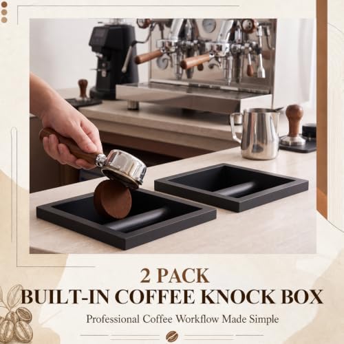 Mimorou Set of 2 Espresso Coffee Ground Knock Box Chute, Built-in - Image 2