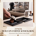 Mimorou Set of 2 Espresso Coffee Ground Knock Box Chute, Built-in - Image 2