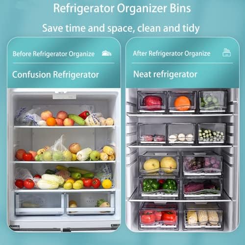 Diskary Fridge Organizer, Stackable Refrigerator Organizer Bins, Reusable Food Storage Containers, Fridge Drawer Organizer in Home Kitchen, Barbecue Shop, Restaurant, BPA-Free (2 Drawers, Medium) - Image 3