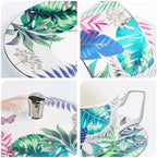 Porcelain Tea Set with Teapot, Teacups, Saucers and Spoons, NX049 - Image 4