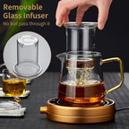 Unbreakable Glass Teapot with Infuser, Heat Resistant Borosilicate Glass, Loose Tea Infuser, 25 fl oz / 750ml, Stainless Steel Infuser, Gas Stovetop Safe - Image 3