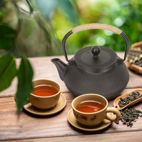 Vintage Cast Iron Teapot 800ml Small Japanese Tetsubin Metal Tea Kettle for Home Office Stovetop Use Retro Decorative Teaware - Image 7