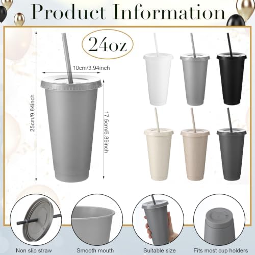 Honeydak 30 Pack Tumbler with Straw and Lid Bulk, Matte Color - Image 3