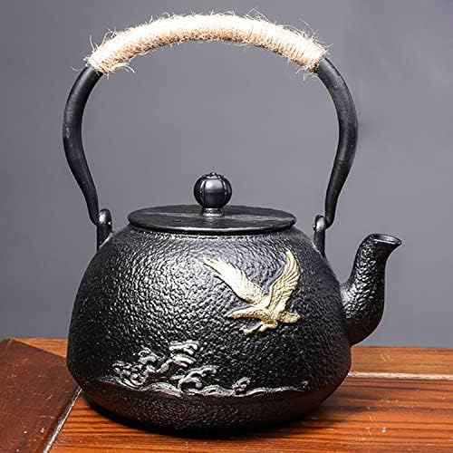 Tea Kettle,Cast Iron Teapot in Japanese Style,Tetsubin Tea Kettle with Stainless Steel Infuser,Die Casting Pattern Stove Safe Kettles,Traditional Iron Teapots,1.2L(Color:N) (Size : I) by Unknown