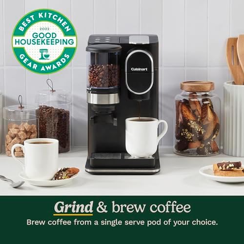 Cuisinart Single-Serve Coffee Maker + Coffee Grinder with 8 oz., 10 oz., and 12 oz. Serving Size, Compatible with Single-Cup Pods, 48-Ounce Removable Reservoir, Stainless Steel, DGB-2 - Image 2