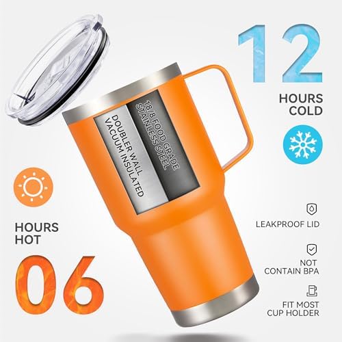 30 oz Stainless Steel Tumblers Bulk with Handle and Lid, 12 Pack - Image 7