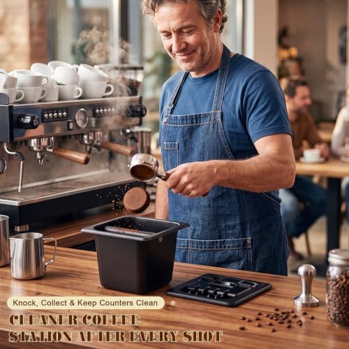 2.2L Large Espresso Knock Box with Lid, Stainless Steel Knock Box - Image 5