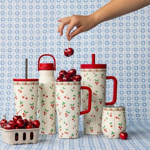 Corkcicle x Rifle Paper Co. 12 oz Insulated Tumbler, Cherries - Image 2